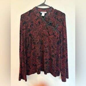 Half moon bay paisley sparkly top size large